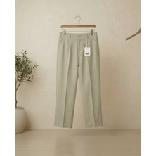Kastrioti Pile Detaylı Relax-Fit Baggy Keten Pantolon