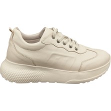 Palmiye Kadın Hakiki Deri Bağcık Detaylı Ortopedik Günlük Casual Ayakkabı