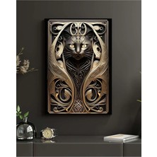 Şehzat 3D Kedi Dekor Kanvas Duvar Tablo