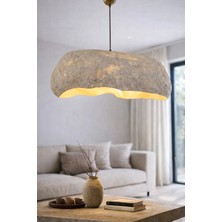 Handmade Wabi Sabi Karbon Beton Avize- Stoneveil