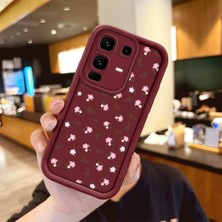 HONTINGA Infinix Note 50 Pro Plus ile Uyumlu Kılıfı Düşüme Önleyici Basitlik Anti Düşme Kamera Korumali Çiçek Bordo Desen Yumuşak Silikon Telefon Kılıfı Kadın ve Erkek Için Uygundur K2-7221