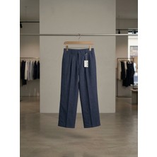 Kastrioti Pile Detaylı Relax-Fit Baggy Keten Pantolon