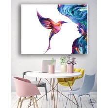 Şehzat Tekli, Yatay, Kanvas, Dekoratif, Duvar, Tablosu, Modern Baskılı, Sinek Kuşu,