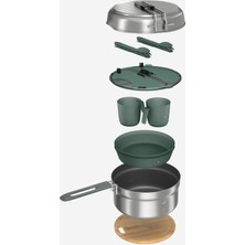 Decathlon Outdoor Yemek Seti - 2 Kişilik - Paslanmaz Çelik - Yapışmaz - 15 Parça