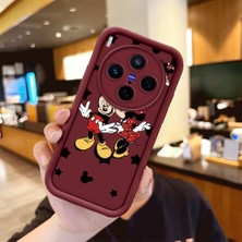 HONTINGA Vivo X300 ile Uyumlu Kılıfı Düşüme Önleyici Basitlik Anti Düşme Kamera Korumali Mickey Bordo Desen Yumuşak Silikon Telefon Kılıfı Kadın ve Erkek Için Uygundur K2-7209