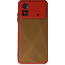 Erdo Ticaret Buğz Xiaomi Poco X4 Pro 5g Kılıf Montreal Silikon Kapak - Kırmızı