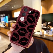 HONTINGA Vıvo Y31 5g  ile Uyumlu Kılıfı Düşüme Önleyici Basitlik Anti Düşme Kamera Korumali Öpücük Bordo Desen Yumuşak Silikon Telefon Kılıfı Kadın ve Erkek Için Uygundur K2-7216
