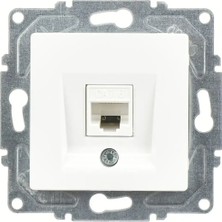 Gunsan Eqona  Radius  Neoline Tekli Data Prizi (RJ45 Cat6), Beyaz (Mekanizma + Tuşkapak)