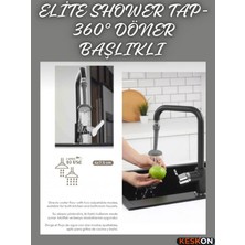 Keskon Elite Shower Tap – 360° Döner Başlıklı Tasarruflu Musluk Ucu, Basınç Artırıcı ve Su Tasarruflu
