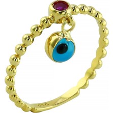 Altınkaynak 14 Ayar Altın Nazar Boncuklu Yüzük  -  0203753