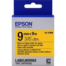 Epson Lk-3Ybw Strong Siyah Üzeri Sarı 9Mm 9Metre Etiket