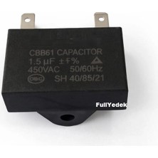 FullYedek 1,5 Mf Fan Kondansatör 1,5 Uf 450 Vac Kare Klima Fan Kapasitörü