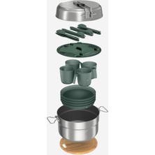 Decathlon Outdoor Yemek Seti - 4 Kişilik - Paslanmaz Çelik - Yapışmaz - 25 Parça