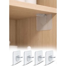 Omilife Dolap İçi Raf Tutucu Yapışkan Raf Destekleyici – Pratik Raf Sabitleyici Aparat 4 Adet