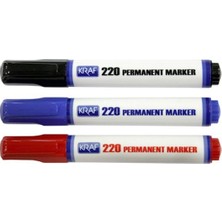 Kraf 220 Adet Siyah Renk Permanent Markör Yuvarlak Uçlu Kırtasiye Ürünü