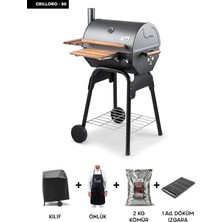 Cheffi Grillord‑50 Kömürlü Barbekü (1 Adet Döküm Izgaralı) + Hediye Seti