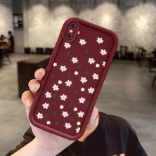 HONTINGA iPhone x ile Uyumlu Kılıfı Düşüme Önleyici Basitlik Anti Düşme Kamera Korumali Çiçek Bordo Desen Yumuşak Silikon Telefon Kılıfı Kadın ve Erkek Için Uygundur K2-7221