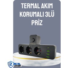 Anahtarlı Çoklu Priz 3 USB 1 Type-C Hızlı Şarj Destekli - Lisinya