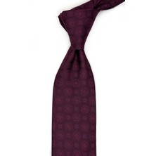 Kravatkolik Bordo Motif Desen Mendilli Klasik Kravat K13532