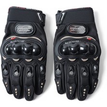 Mugees Mafsallı Motosiklet Eldiveni - Korumalı Full Parmak Yazlık/mevsimlik Siyah Motorcu Eldiveni