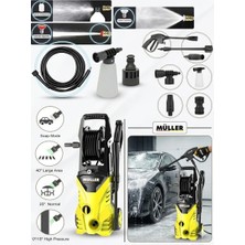 Müller Alman 150 Bar Max Bakır Sargılı Su Soğutmalı Profesyonl Yüksek Basınçlı Bahçe ve Oto Yıkama Makinesi