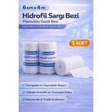 Sylar 6 cm x 4 M Hidrofil Sargı Bezi Pamuklu Gazlı Bez Kısa Metraj Medikal Sarım Bezi 5 Adet