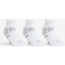 Decathlon Tenis Çorabı - Orta Boy Konçlu - Unisex - 3 Çift - Beyaz / Gri - RS560