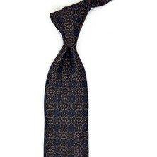 Kravatkolik Kahverengi Motif Desen Mendilli Klasik Kravat KK13567