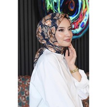 Afvente Şakayık Desen Taba Soft Pamuk Eşarp