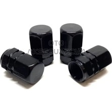 Asiltech Alüminyum Altıgen Sibop Kapağı 4'lü Siyah