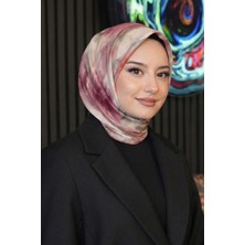 Afvente Akverel Desen Gül Kurusu Soft Pamuk Eşarp