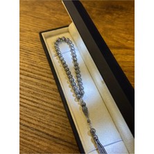 Ada Life Gümüş (Premium Işıklı KUTULU)1000 Ayar Gümüş Özel Üretim Beyzi Kesim Yuvarlak Model Tesbih