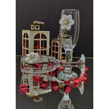 KirLinova Çiçek Varaklı Kokteyl Kadehi 2’li – (Kahve Yanı Su / Kokteyl Bardağı 190 Ml)