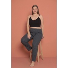 Farya Home Büyük Beden Pamuklu  2 Iplik Yüksek Bel Ağlı Pijama Altı Pantolon