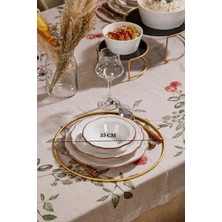 Edora Home Altın 8 Adet Içi Boş Yuvarlak Supla, Amerikan Sunum Servis, Çeyiz Seti, Halka Runner - Metal Paslanmaz