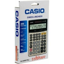 Casio DJ-240D Plus 14 Haneli İşlem Kontrollü Masa Üstü Hesap Makinesi Büyük Ekran Özelliği