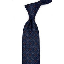 Kravatkolik Mavi Motif Desen Mendilli Klasik Kravat KK13568