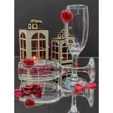 KirLinova Kırmızı Dikey Kalp Kokteyl Kadehi 2 Li - (Kahve Yanı Su/kokteyl Bardak) 190 ml