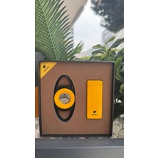Cohiba Çakmak Kesici Ikili Sarı - Siyah Puro Seti / Tek Torch