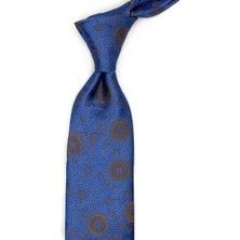 Kravatkolik Mavi Motif Desen Mendilli Klasik Kravat KK13589