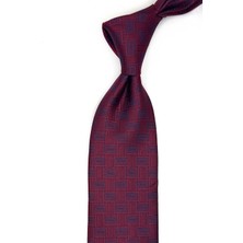 Kravatkolik Bordo Motif Desen Mendilli Klasik Kravat K13642