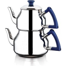 Özkent K-315 Marmaris Orta Boy Desenli Çaydanlık Mavi