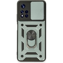 Erdo Ticaret Buğz Xiaomi Poco M4 Pro 5g Kılıf Pars Lens Yüzüklü Silikon - Yeşil