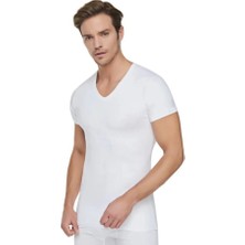 Tutku 107 Penye Erkek V-Yaka Fanila Beyaz Xxxl 6lı Paket