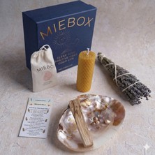 Mie Box Macabeli Enerji Seti (Incili Sedef Tütsülük+ Palo Santo+ Balmumu Mum+Lavanta Tütsü+ Kese Tuz)