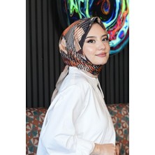 Afvente Soyut Desen Açık Kahverengi Soft Pamuk Eşarp - Çok Renkli 31