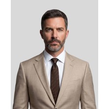 1001 Kravat Koyu Kahverengi Çizgili 8 Cm Genişliğinde Klasik Kravat