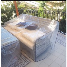 Düşler Ev Tekstili 185x85 Mobilya Koltuk Koruma Örtüsü Şeffaf ve UV Katkılı Koruma