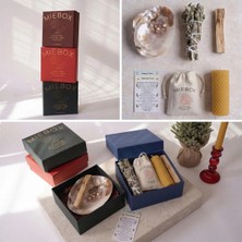 Mie Box Macabeli Enerji Seti (Macabe Incili Sedef Tütsülük + Palo Santo Tütsü + Balmumu Mum + Adaçayı Tütsü Demeti + Kese + Tuz) Ritüel Kiti