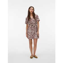 Vero Moda Viskos Elbise 10341592 Vmjosıe Ss Short Detaıl Dress Wvn Ga